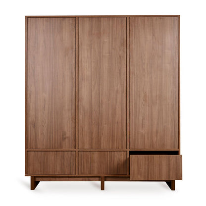 Kleiderschrank 3 - türig Kyjo - Walnut - little something