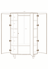 Kleiderschrank KAI - Smoked Oak - little something
