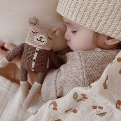 Kuscheltier Bär Strick &quot;Teddy knit toy - mocha romper&quot; - little something