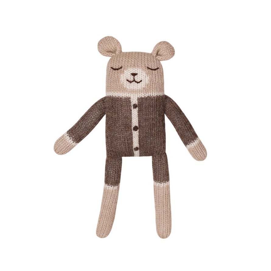 Kuscheltier Bär Strick &quot;Teddy knit toy - mocha romper&quot; - little something