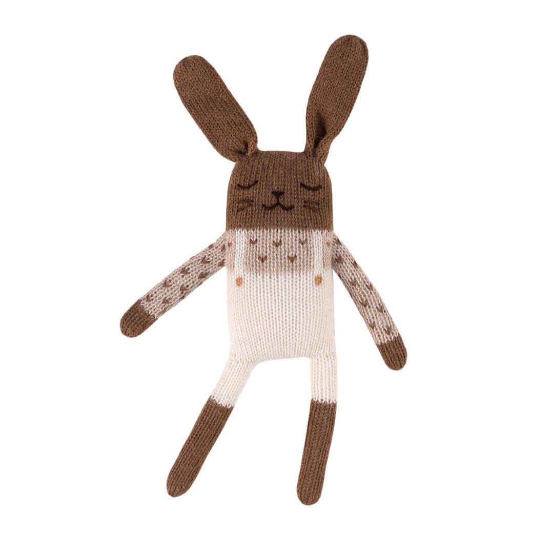 Kuscheltier Hase Strick &quot;Bunny knit toy - ecru overalls&quot; - little something