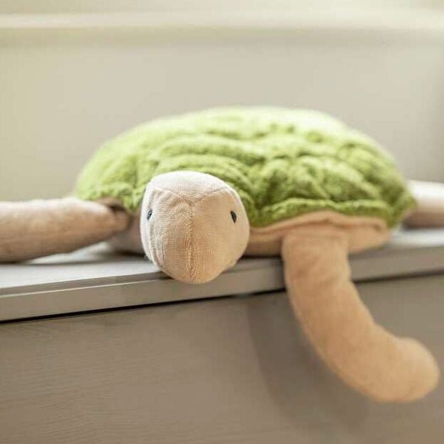 Kuscheltier kleine Schildkröte grün mit Wärmekissen - little something