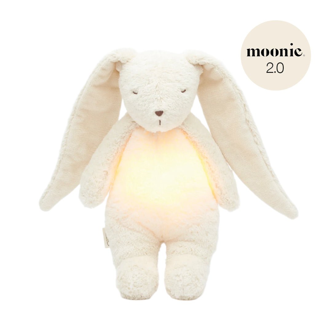 Moonie Hase 2.0 Organic Nachtlicht, Einschlafhilfe &amp; Kuscheltier - Polar white - little something