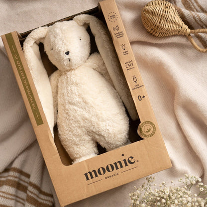 Moonie Hase 2.0 Organic Nachtlicht, Einschlafhilfe &amp; Kuscheltier - Sand natur - little something