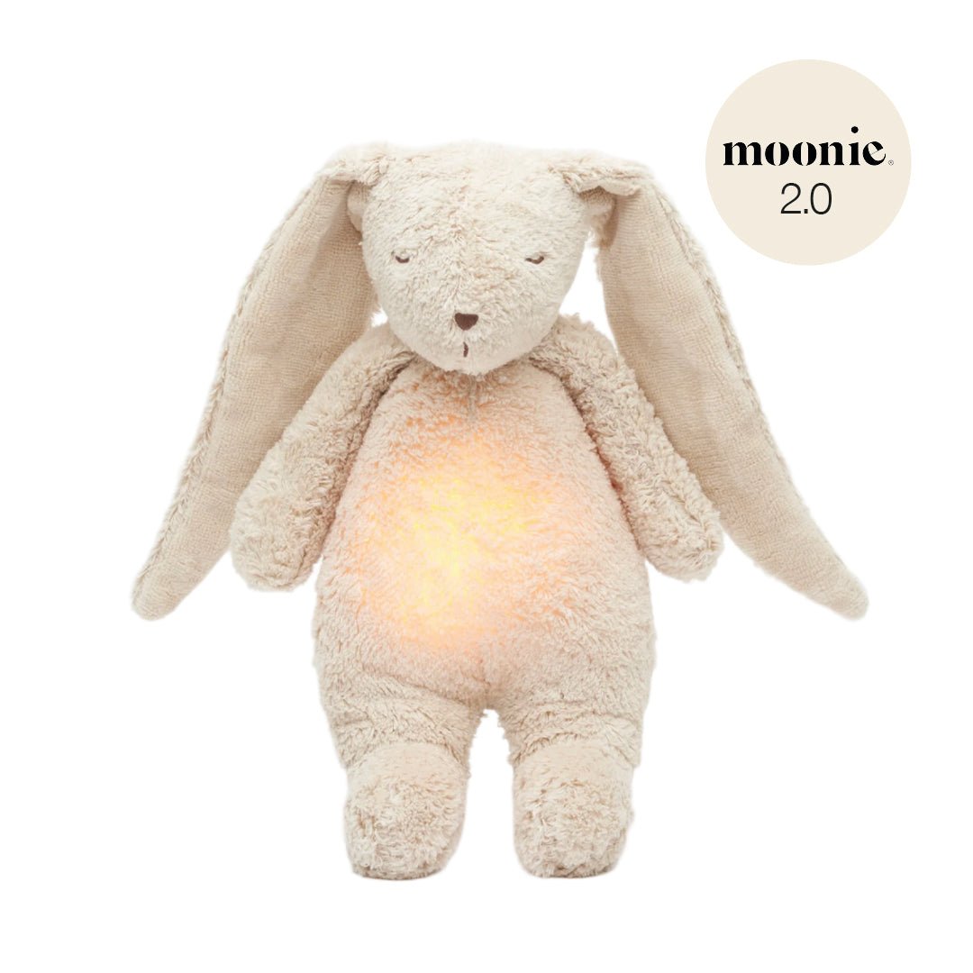 Moonie Hase 2.0 Organic Nachtlicht, Einschlafhilfe &amp; Kuscheltier - Sand natur - little something