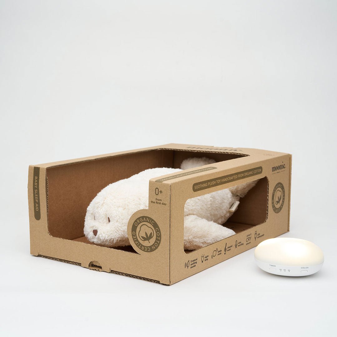 Moonie Robbe 2.0 Organic Nachtlicht, Einschlafhilfe &amp; Kuscheltier - Polar - little something