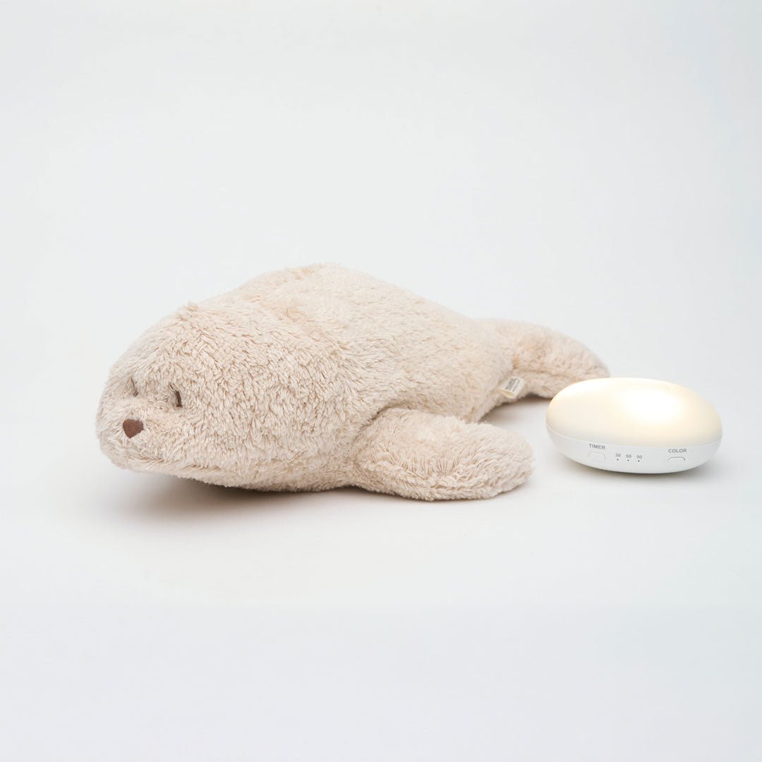 Moonie Robbe 2.0 Organic Nachtlicht, Einschlafhilfe &amp; Kuscheltier - Sand - little something