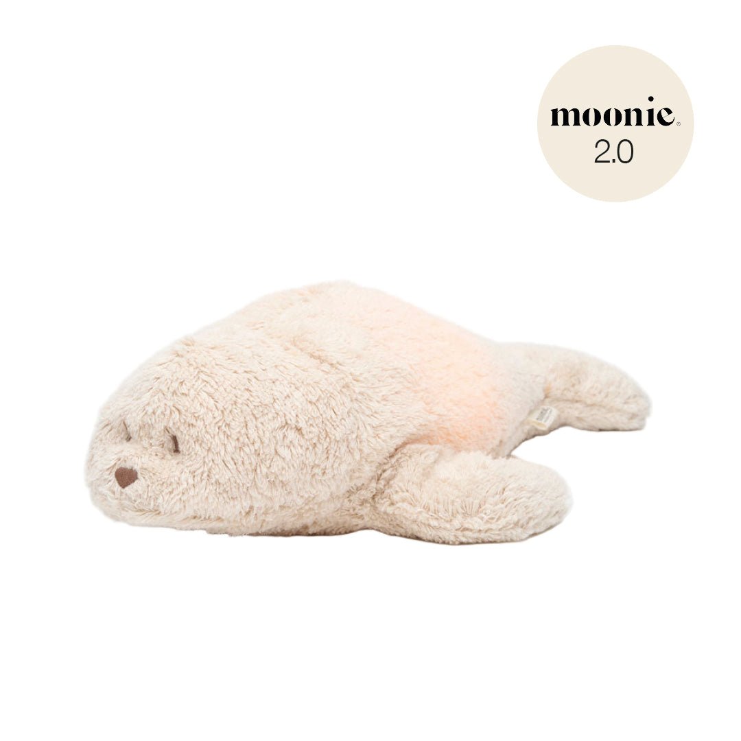 Moonie Robbe 2.0 Organic Nachtlicht, Einschlafhilfe &amp; Kuscheltier - Sand - little something