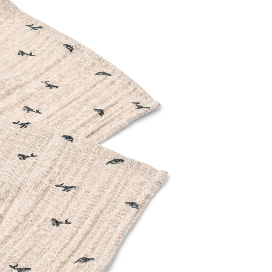 Mulltuch &quot;Lewis Mini Whale&quot; Wal 2er Set - little something