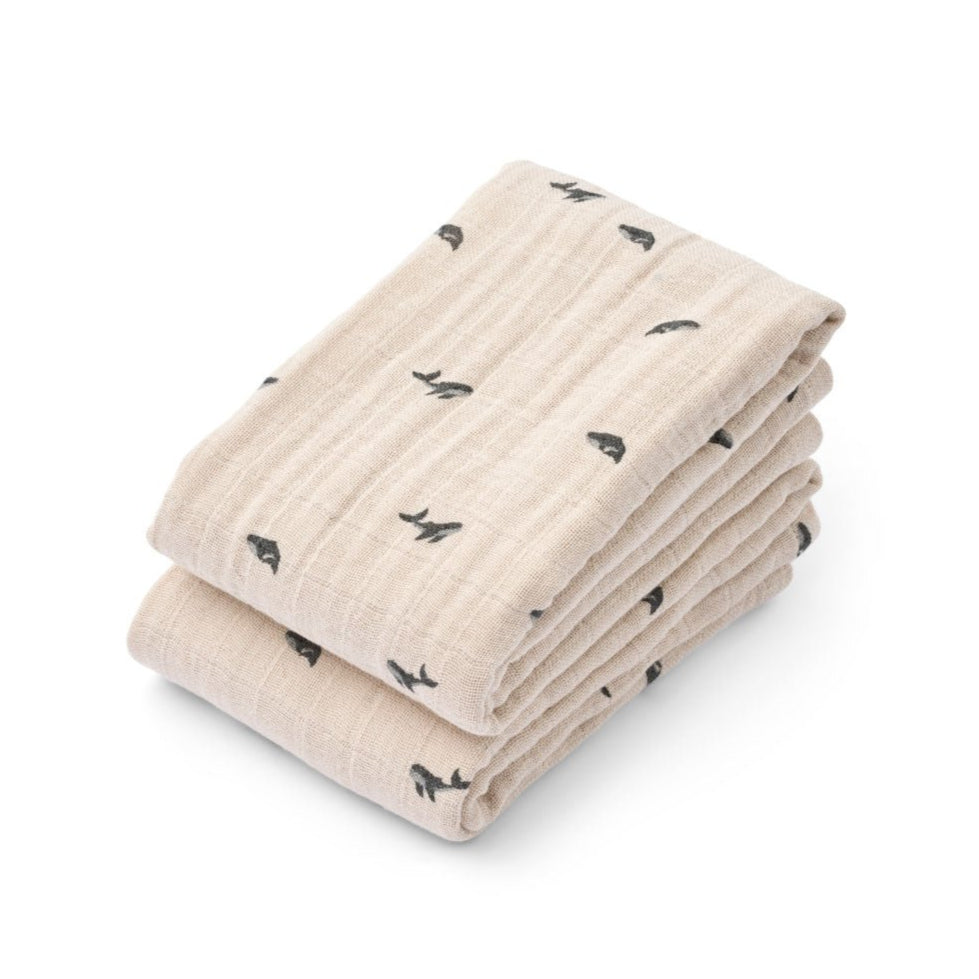 Mulltuch &quot;Lewis Mini Whale&quot; Wal 2er Set - little something