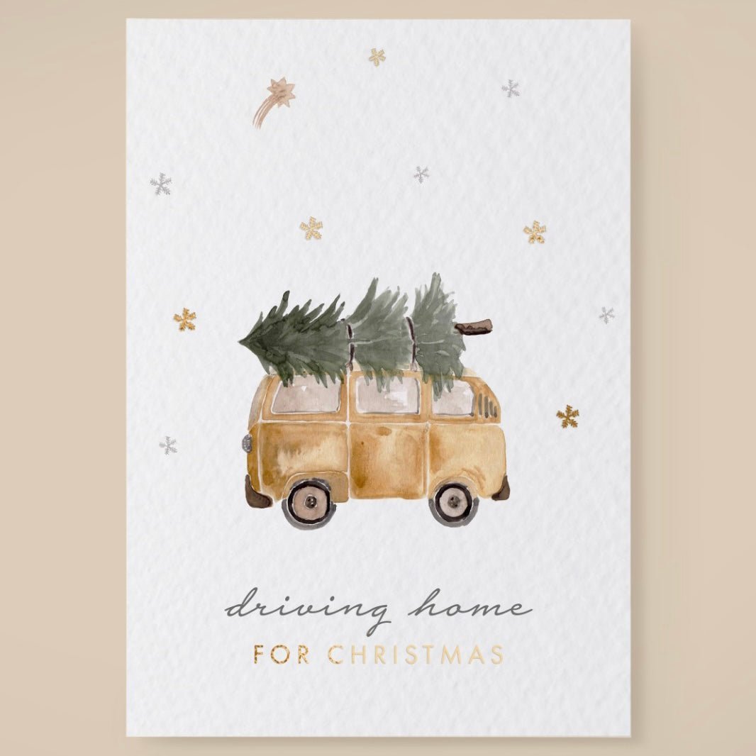 Postkarte Bus &quot;Driving home for christmas&quot; - little something