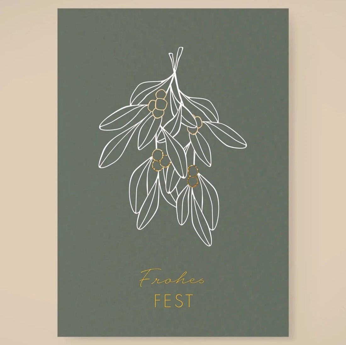 Postkarte Misteltoe &quot;Frohes Fest&quot; - little something