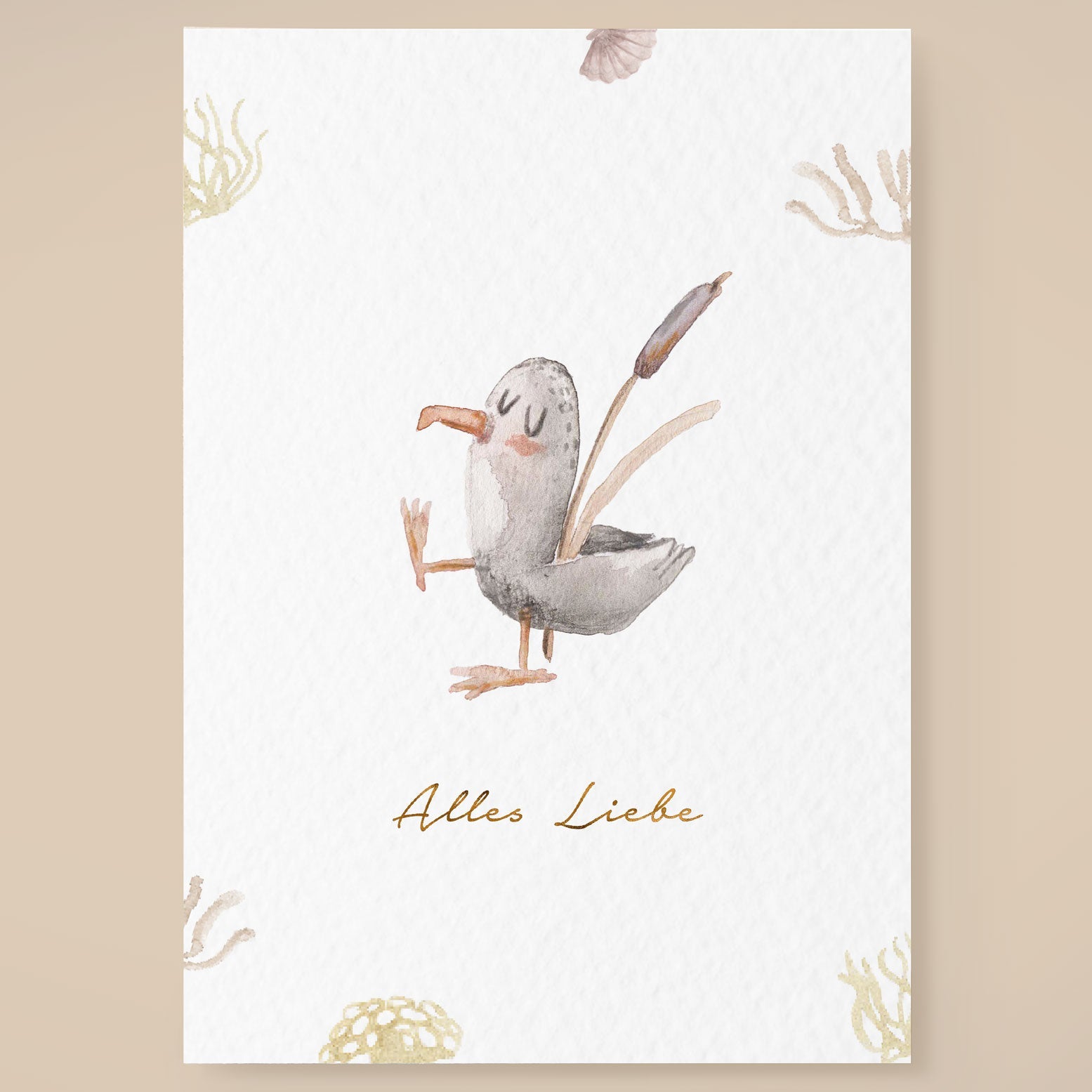 Postkarte Möwe &quot;alles Liebe&quot; - little something