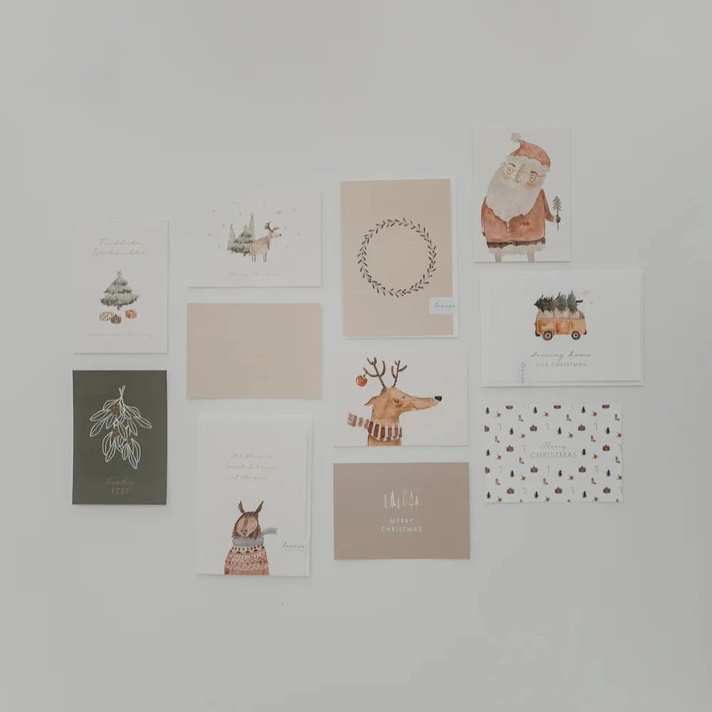 Postkarte Rentier mit Bäumen &quot;Merry Christmas&quot; - little something