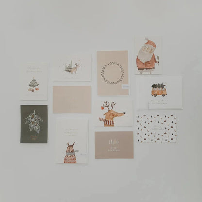 Postkarte Rentier mit Bäumen &quot;Merry Christmas&quot; - little something