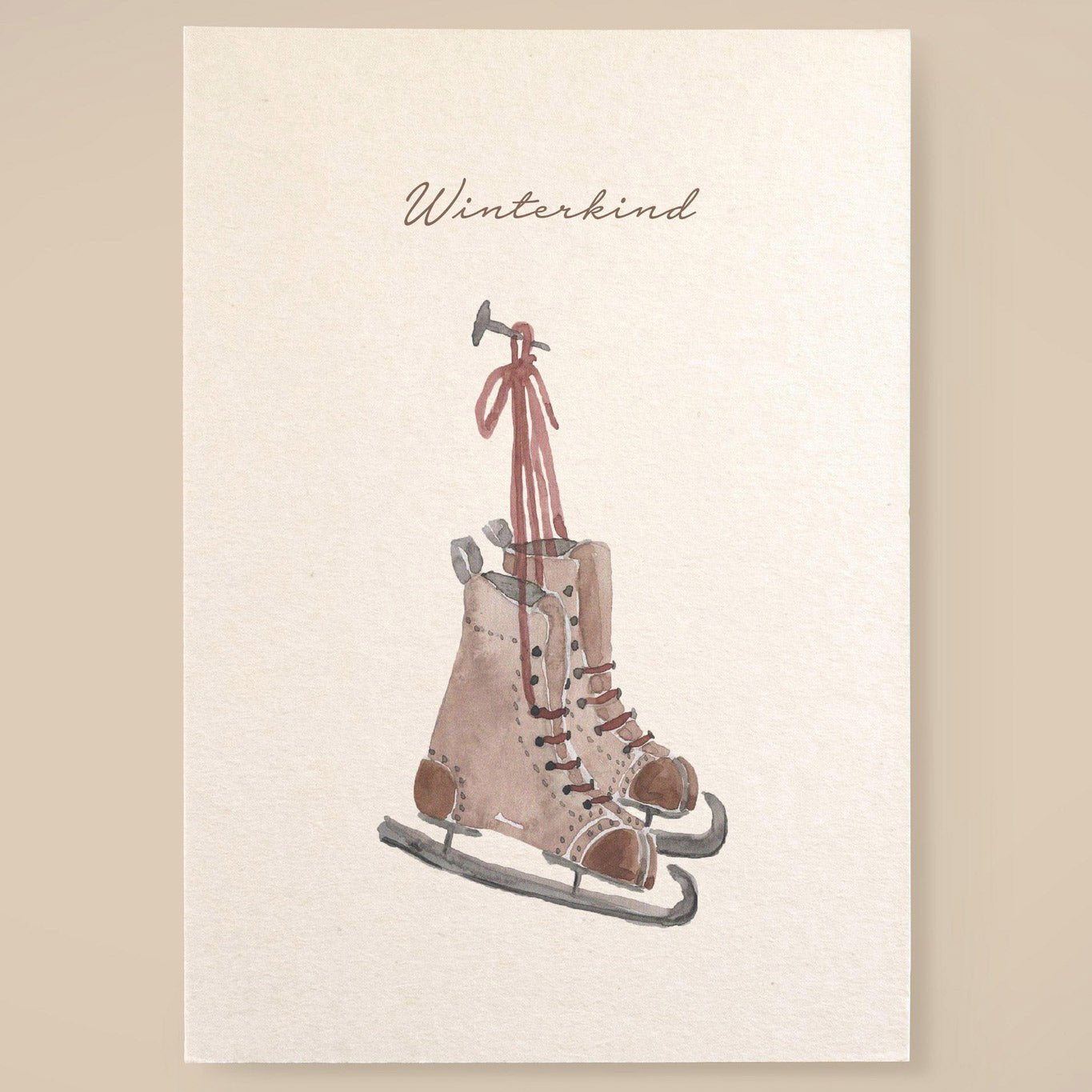 Postkarte Schlittschuhe &quot;Winterkind&quot; - little something