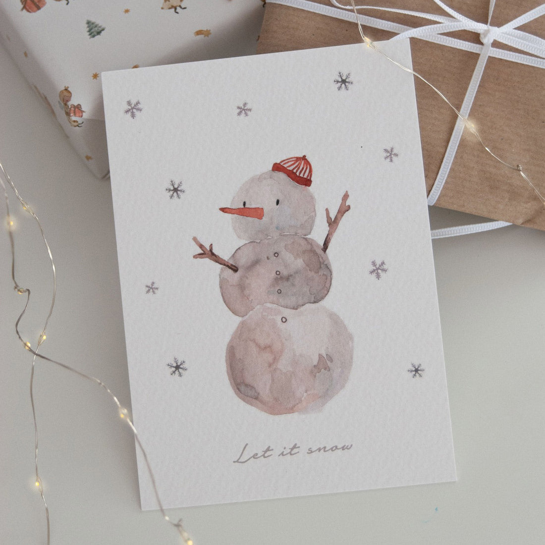 Postkarte Schneemann &quot;let it Snow&quot; - little something