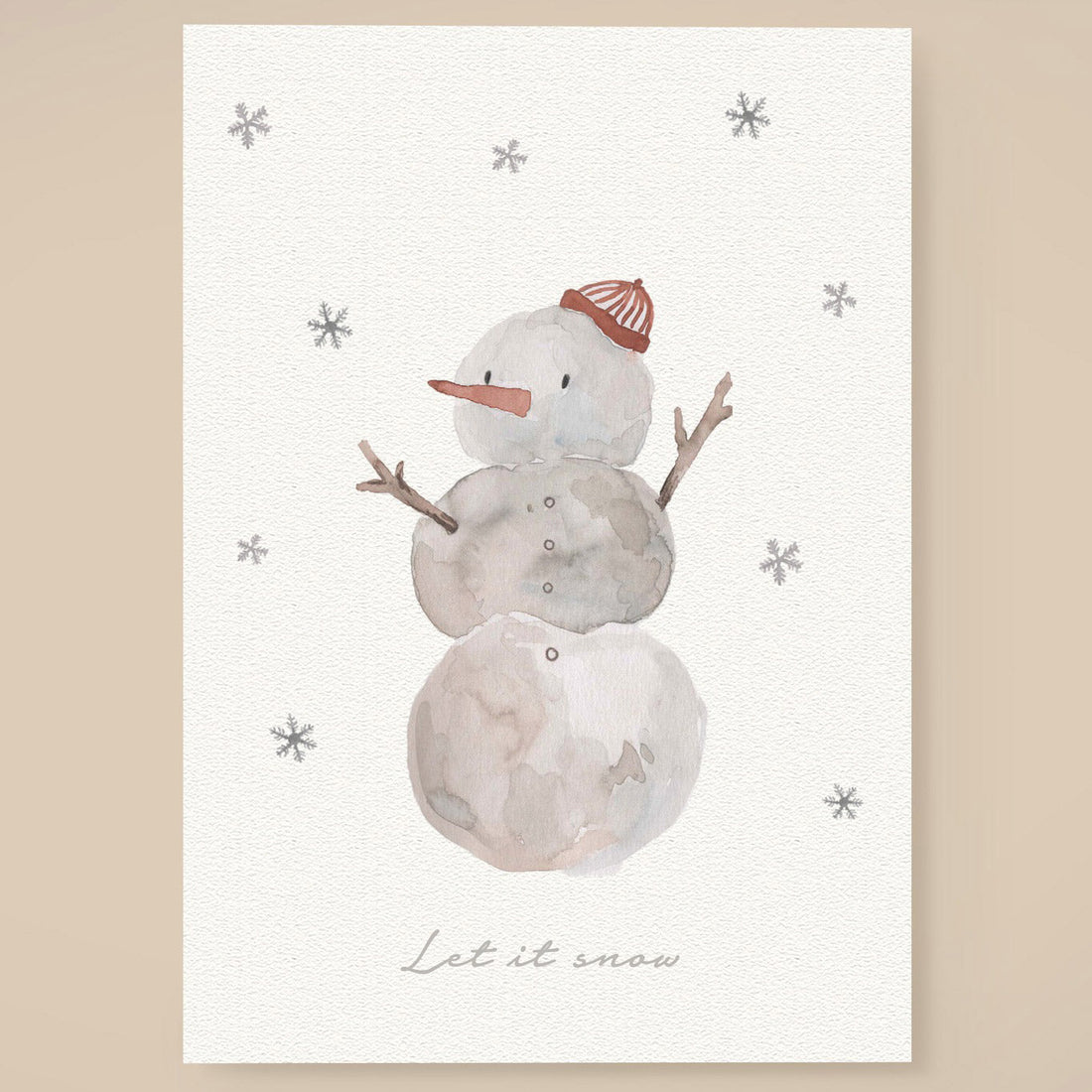 Postkarte Schneemann &quot;let it Snow&quot; - little something