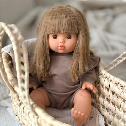 Puppe "Nina" 34cm mit blonden langen Haaren und Pony sowie blauen Augen - little something