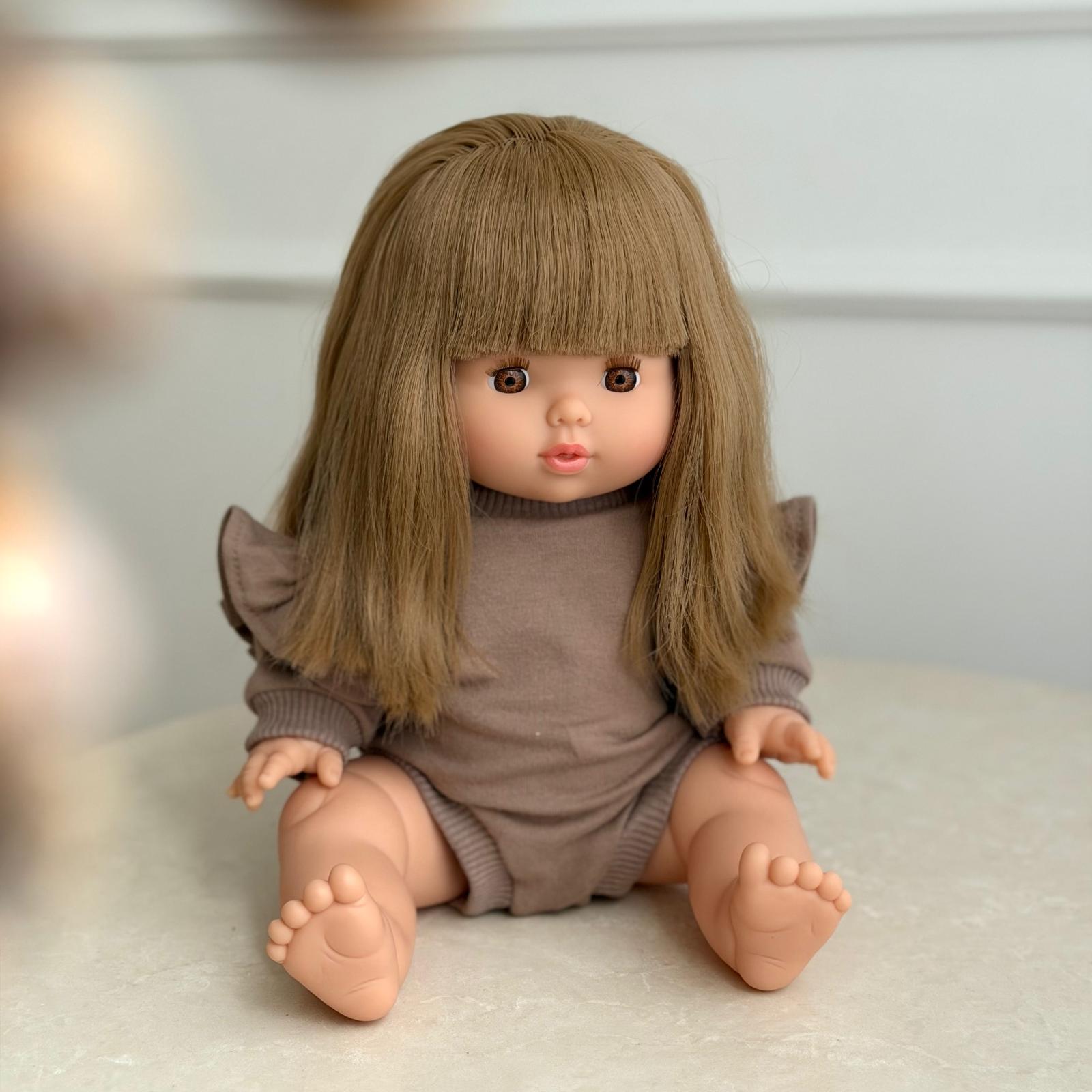 Puppe "Nina" 34cm mit blonden langen Haaren und Pony sowie blauen Augen - little something