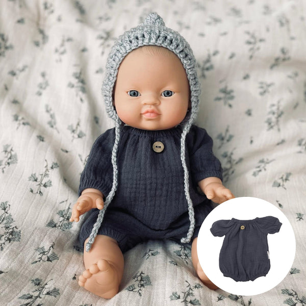 Puppenromper Musselin navy - little something