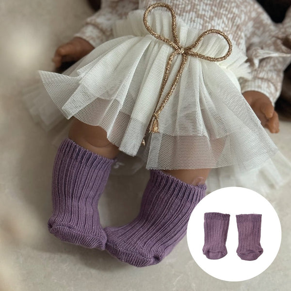 Puppensocken rib lila - little something