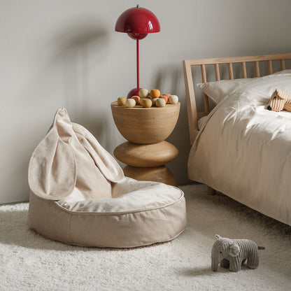 Sitzkissen Samt mit Hasenohren &quot;Bunny Beanbag Dusty Beige&quot; - little something