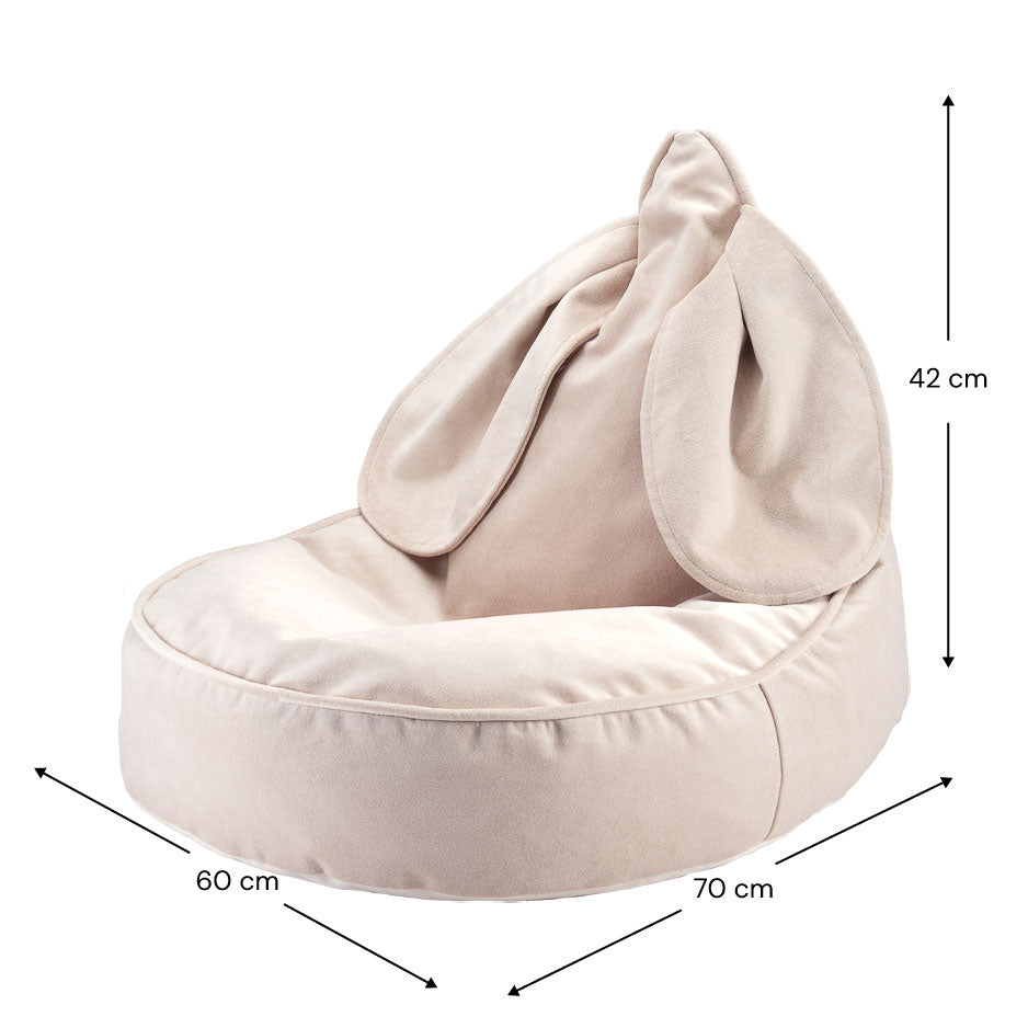 Sitzkissen Samt mit Hasenohren &quot;Bunny Beanbag Dusty Beige&quot; - little something