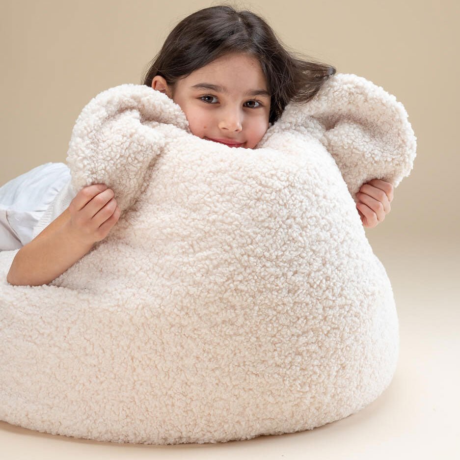 Sitzkissen Teddy mit Bärenohren &quot;Bear Beanbag Cream White&quot; - little something