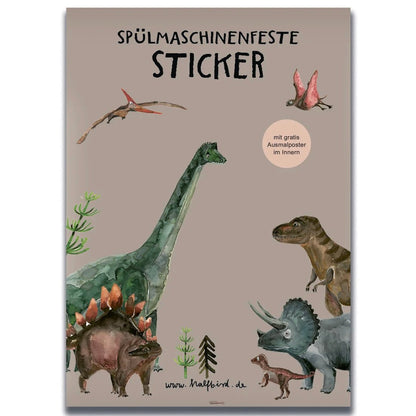 Spülmaschinenfeste Sticker - Dinos - little something