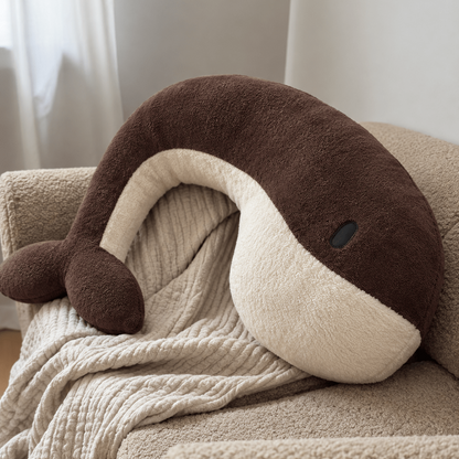 Stillkissen Wal "Whale Momo" aus Bio-Baumwolle - braun - limited edition - little something