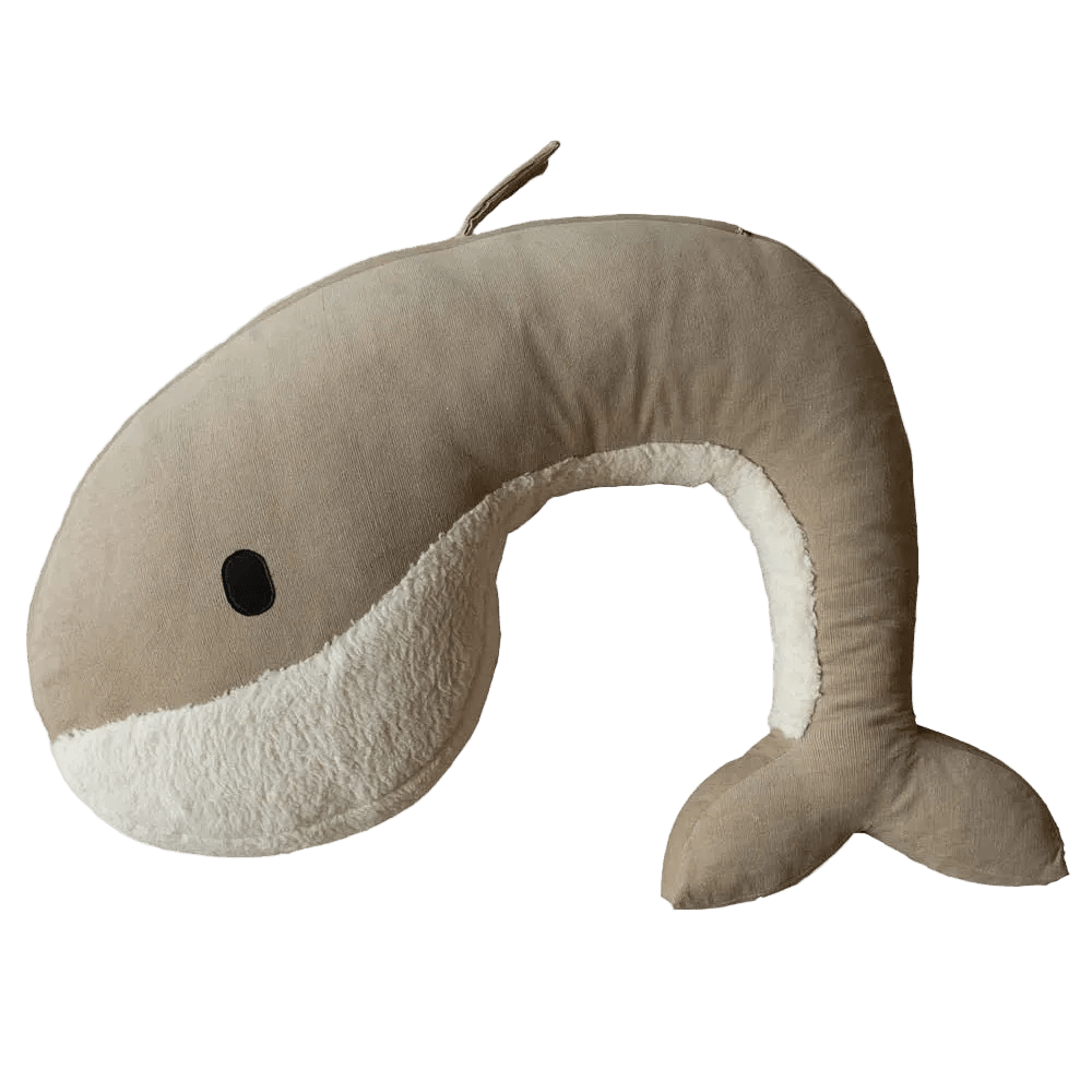 Stillkissen Wal "Whale Momo" aus Bio - Baumwolle - Sand - little something