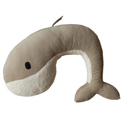 Stillkissen Wal "Whale Momo" aus Bio - Baumwolle - Sand - little something