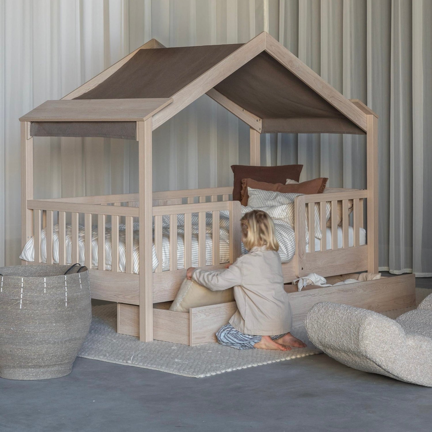 Stoffdach für Hausbett Juniorbett "Chalet" - little something