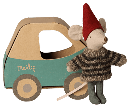 Weihnachtsmaus im Auto, kleiner Bruder - little something