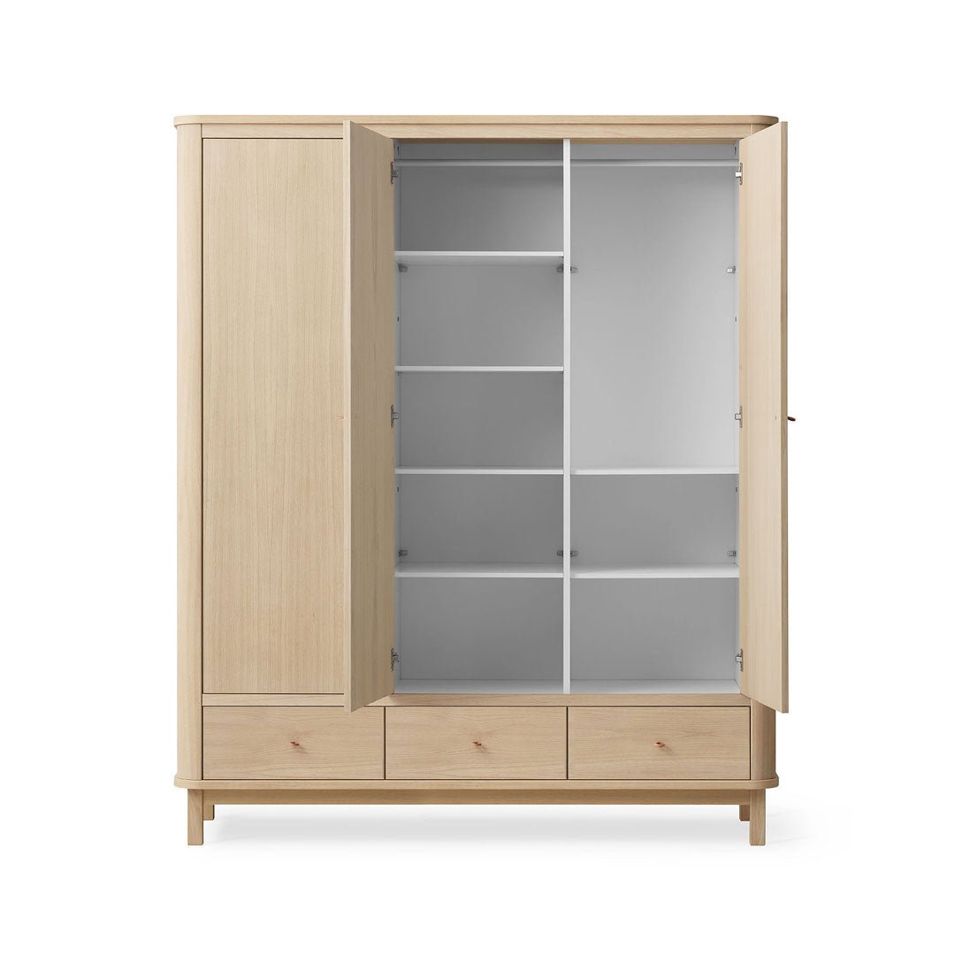 Wood Kleiderschrank, 3 - türig - Eiche - little something