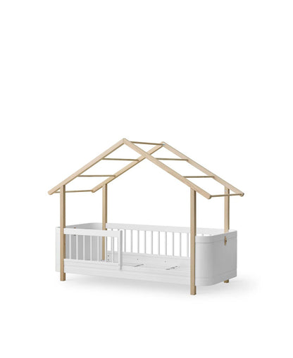 Wood Mini+ Hausbett 74x171 cm - Weiß/Eiche - little something