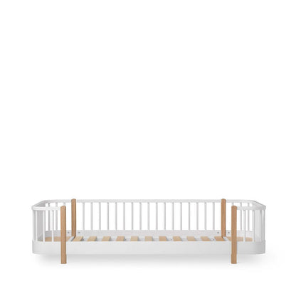 Wood Original Bodenbett 90x200 cm - Weiß/Eiche - little something