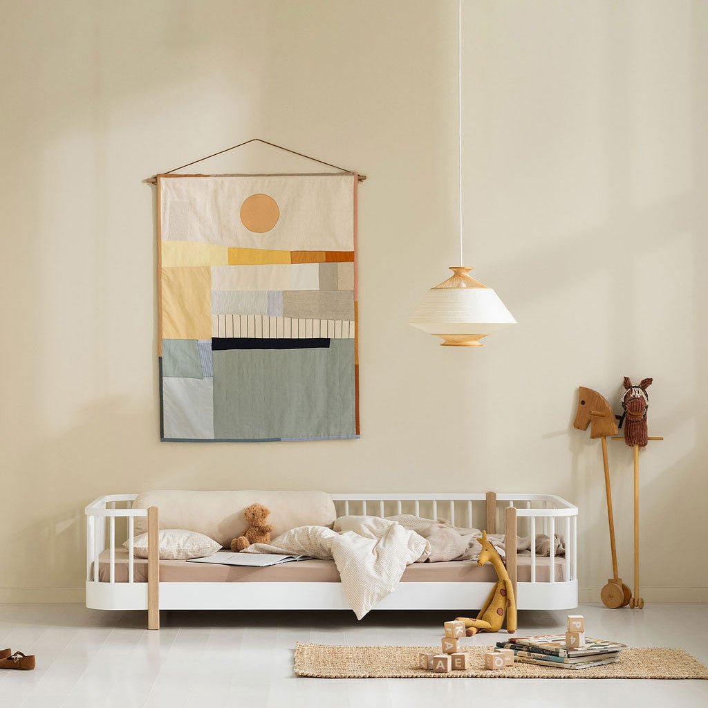 Wood Original Bodenbett 90x200 cm - Weiß/Eiche - little something