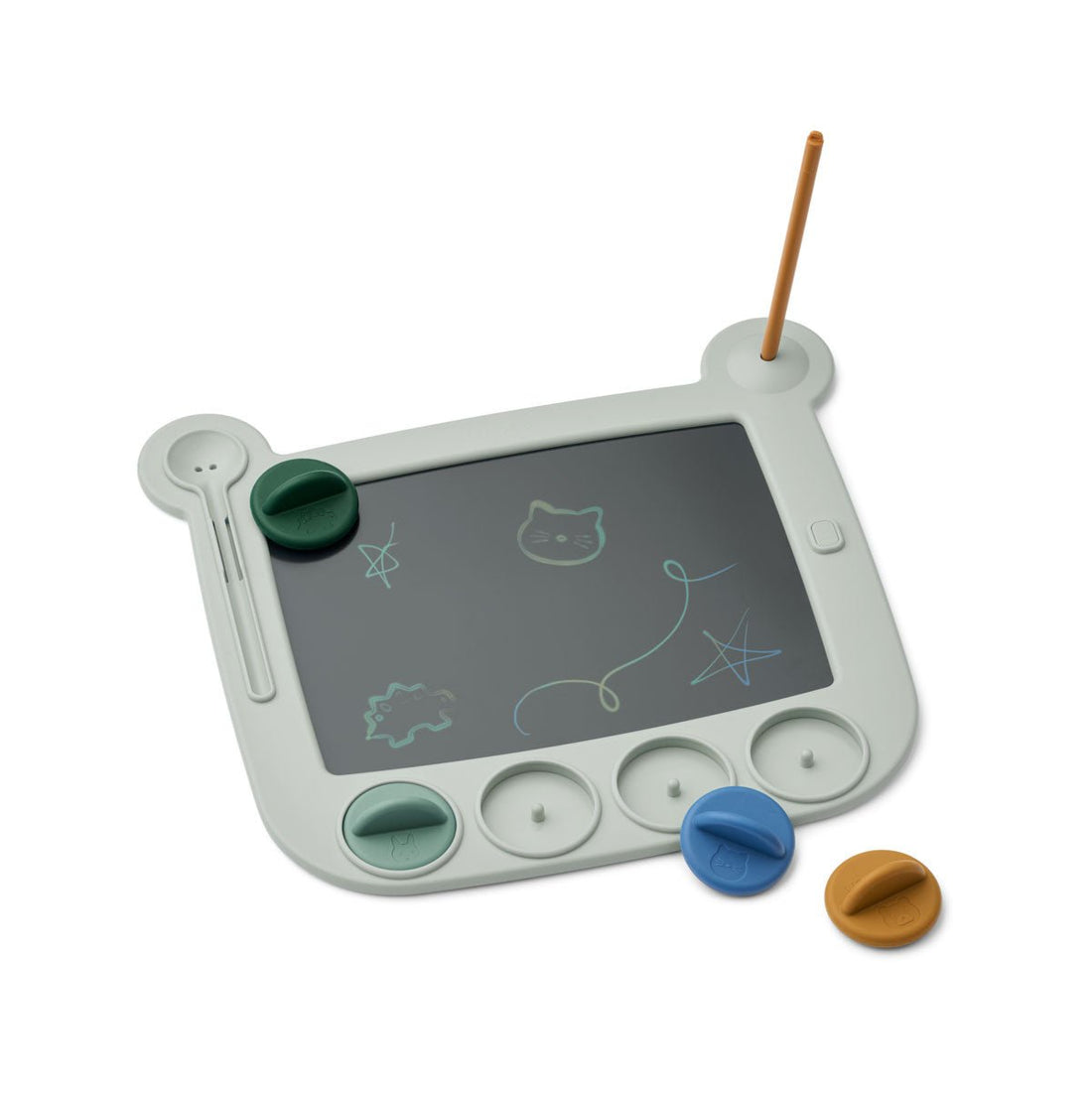 Zeichen - Tablet Maltafel &quot;Venzora Magic Drawing Board w Stamps&quot; - Dove blue multi mix - little something