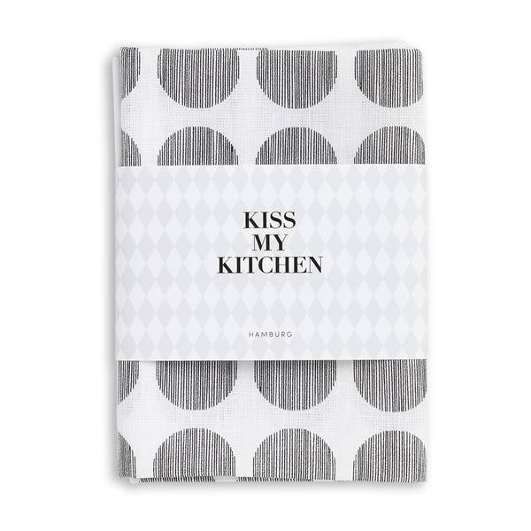 Kiss My Kitchen Geschirrtuch Dots schwarz-weiß