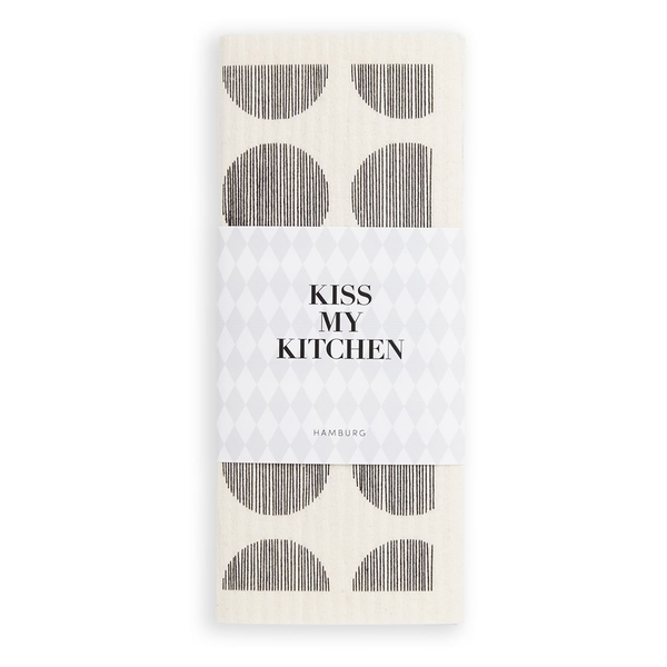 Kiss My Kitchen Schwammtuch Dots schwarz-weiß