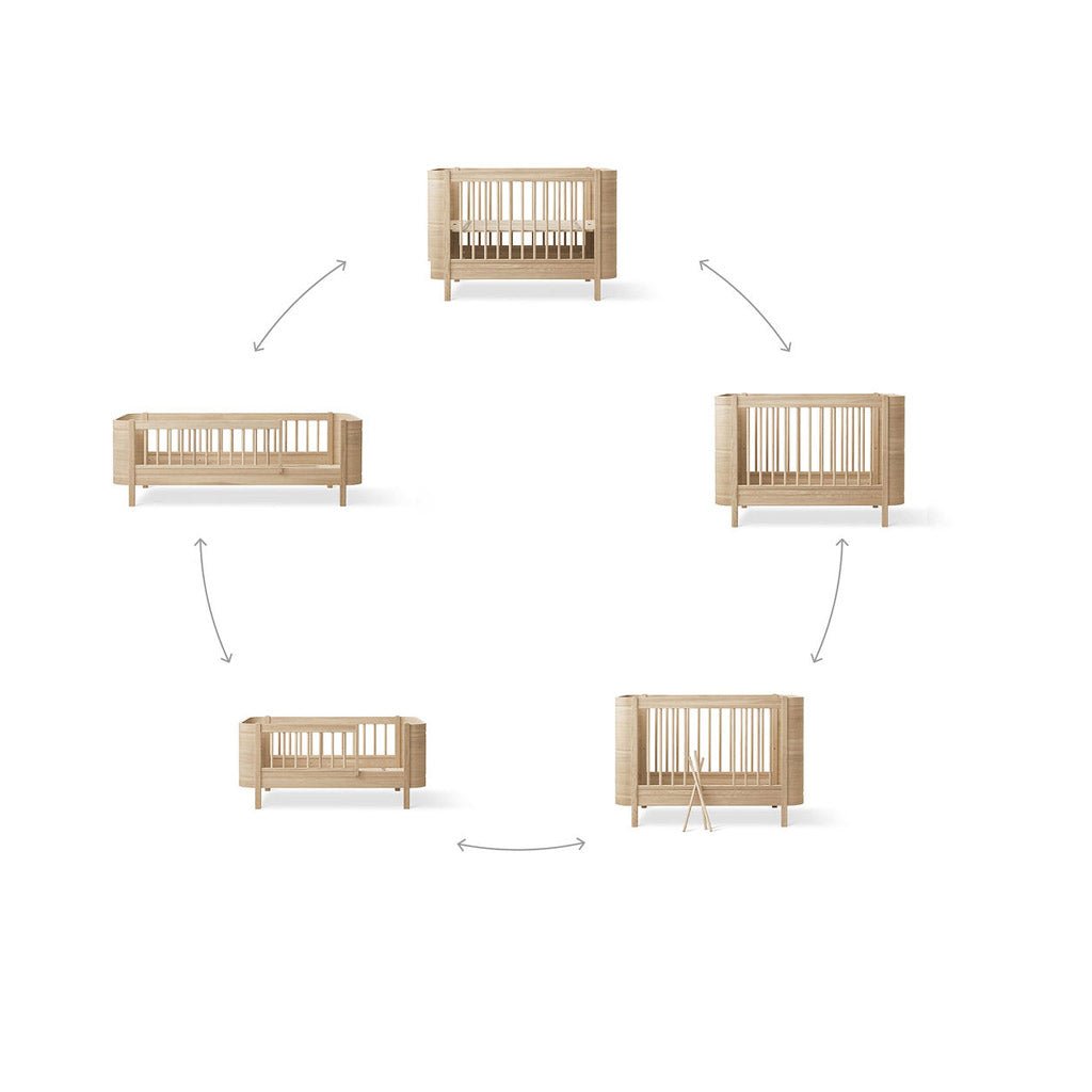 Babybett Wood Mini+ Basic (inkl. Umbauset zum Juniorbett) - little something