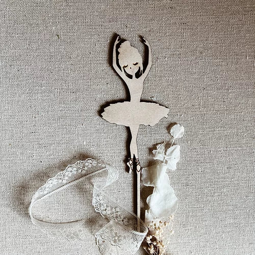 Cake Topper aus Holz Ballerina - little something