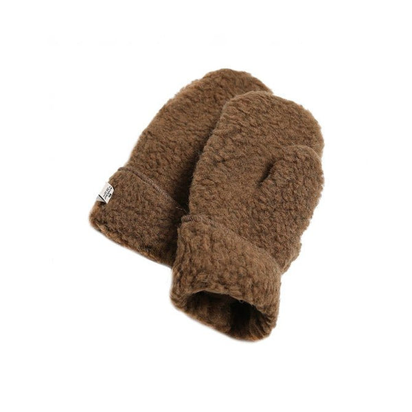 Handschuhe aus Wolle für Erwachsene "Freeze" braun - little something