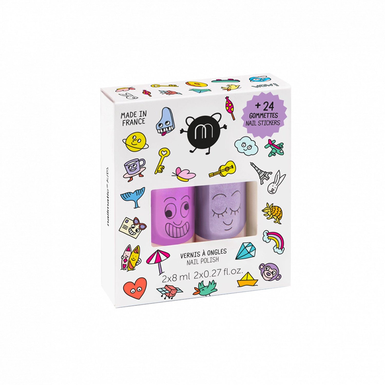 Kindernagellack 2er Set + Nagelsticker WOW - little something