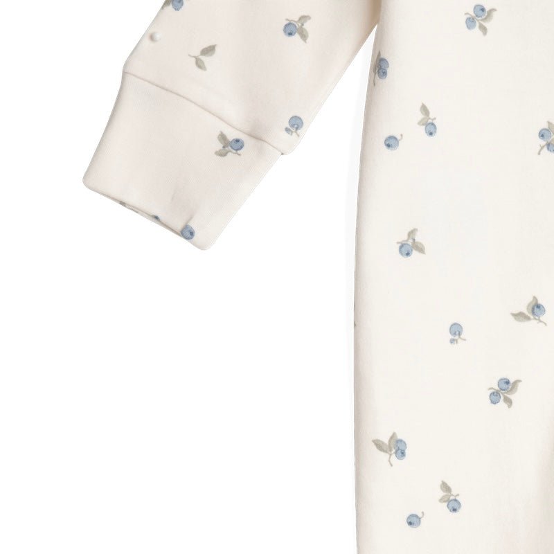 Onesie Pyjama mit Füßen aus Jersey "Blueberry" - little something