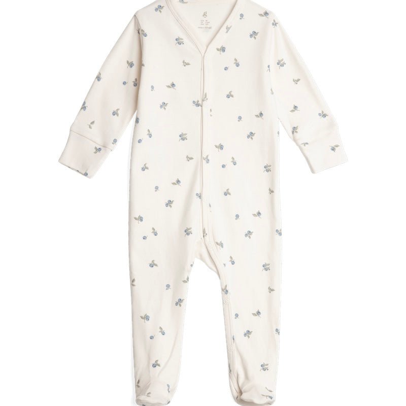 Onesie Pyjama mit Füßen aus Jersey &quot;Blueberry&quot; - little something