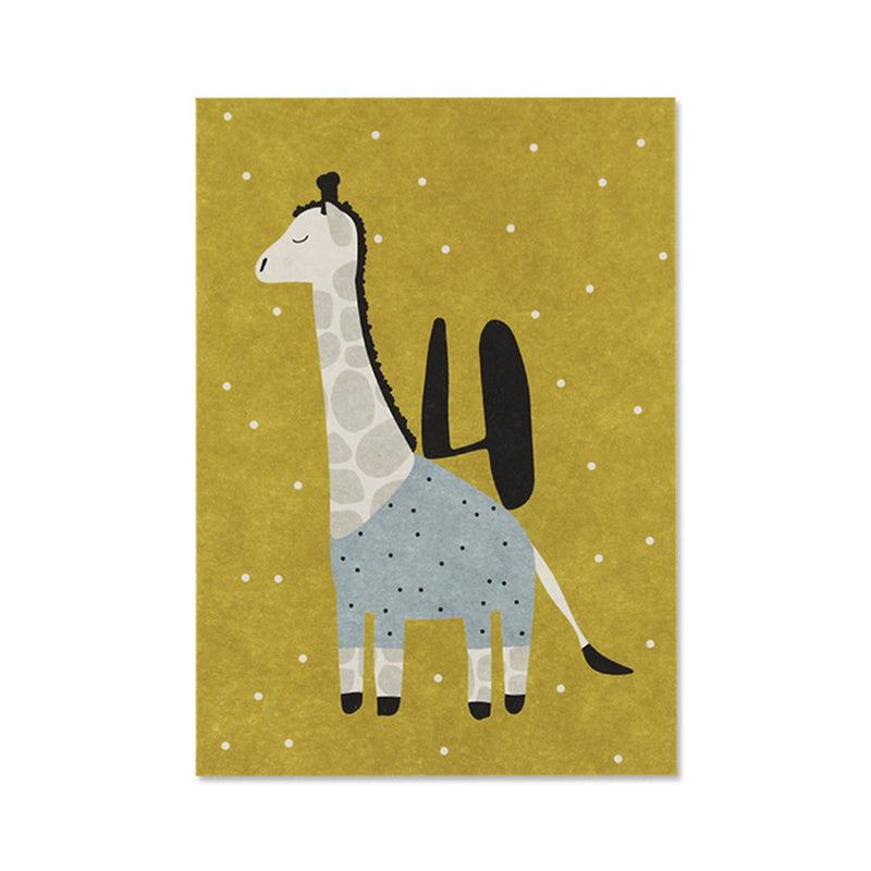Postkarte Giraffe 4. Geburtstag - little something