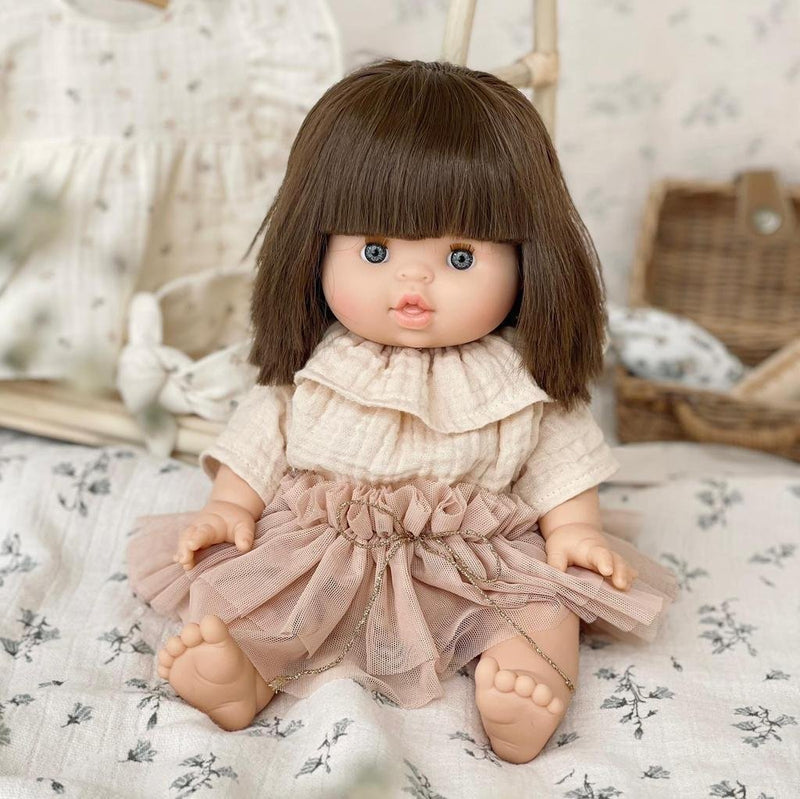 Puppe "Chloe" 34cm mit braunen Haaren und blauen Augen - little something